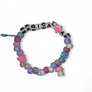 Colorful Rave Kandi Bracelet with Letter Beads